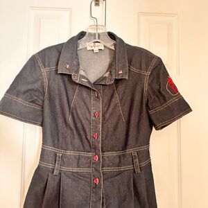 Dark Denim top with Red Accents